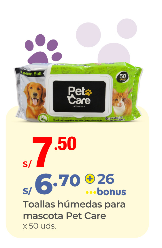 toallas húmedas pet care